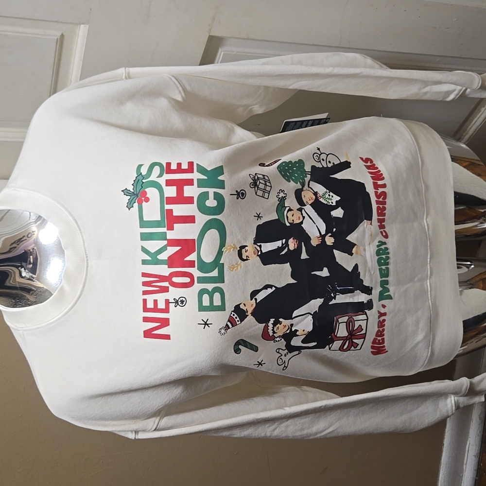 White and Red Crewneck Sweater Casual Style